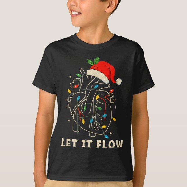 Camiseta Deja que fluya divertido corazón anatómico Navidad (Anverso)