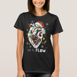 Camiseta Deja que fluya la anatomía de la Navidad Santa Par