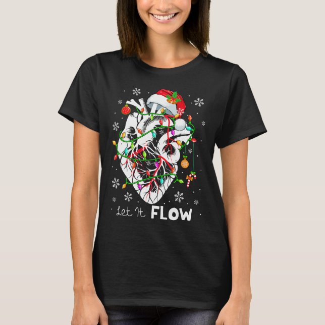 Camiseta Deja que fluya la anatomía de la Navidad Santa Par (Anverso)