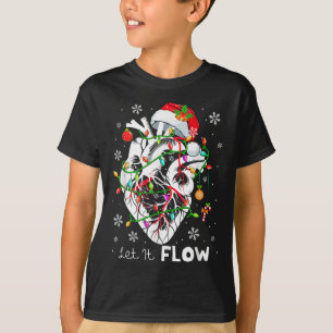 Camiseta Deja que la anatomía de la Navidad fluya Santa Cor