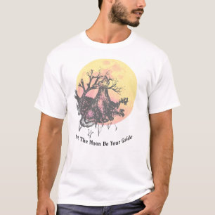 Camiseta Deja que la guía de la luna, lobo en la luna y man