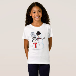 Camiseta Deja que nieve adorable muñeco de nieve Navidad va