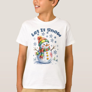 Camiseta Deja que nieve muñeco de nieve invierno