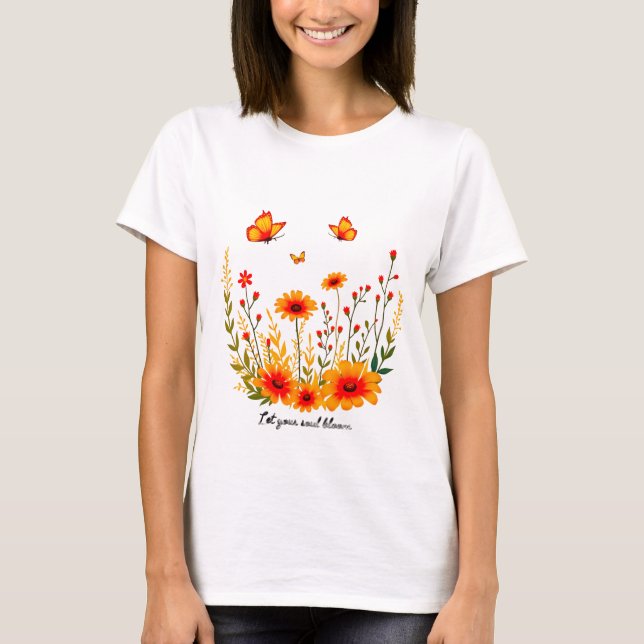 Camiseta Deja que tu alma florezca (Anverso)