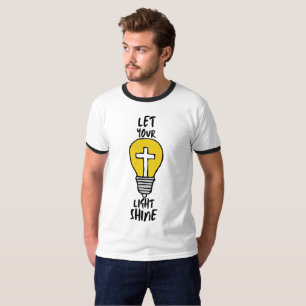 Camiseta Deja que tu bíblica brille la luz cruza el jengibr
