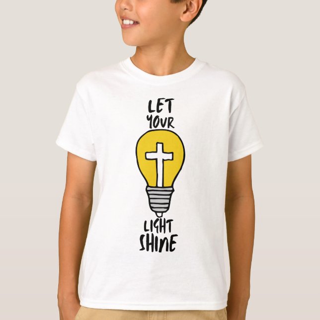 Camiseta Deja que tu bíblica brille ligera atraviese la de  (Anverso)