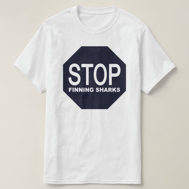 Camiseta Dejar de encontrar el Rótulo de los tiburones (Diseño del anverso)