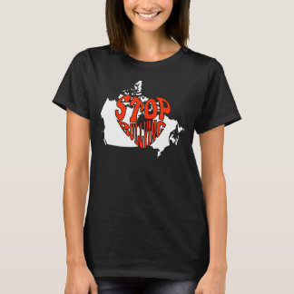 Camiseta Dejar de intimidar Naranja Amar a Canadá mapea a c