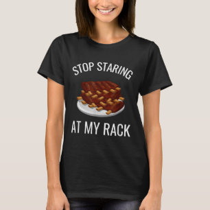 Camiseta Dejar De Mirar En Mi Bandeja Funny De Costillas Ba