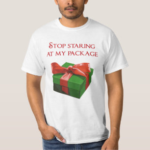Camiseta Dejar de mirar mi paquete regalo de Navidad