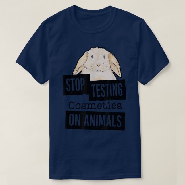 Camiseta Dejar De Probar Cosméticos En AnimalesDerechos De  (Diseño del anverso)
