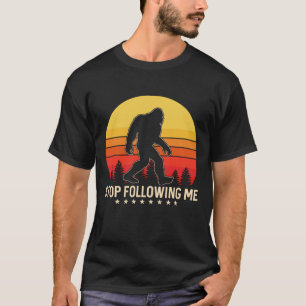 Camiseta Dejar de seguirme   Diseño retro de pie de página