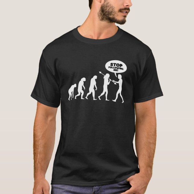 Camiseta Dejar de seguirme la evolución (Anverso)