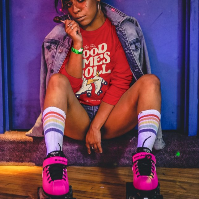 CAMISETA DEJAR QUE LOS BUENOS TIEMPOS ROLLEN EL SKATE RETRO (Subido por el creador)