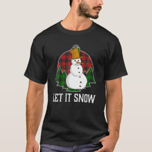 Camiseta Dejar Que Nieve Cubra A Snowman Con Tapón De Búfal