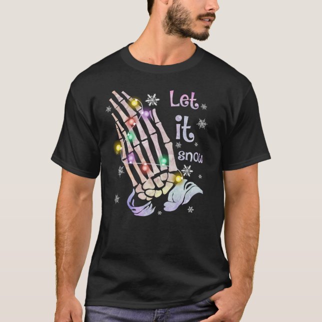 Camiseta Dejar que nieve Navidades de invierno divertidos e (Anverso)