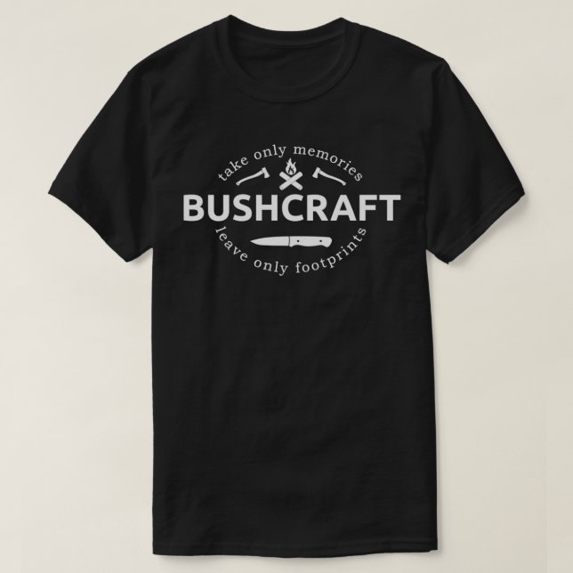 Camiseta Dejar sólo las huellas lleva solo Recuerdos Bushcr (Diseño del anverso)