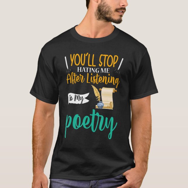 Camiseta Dejarás de odiarme poesía poética (Anverso)