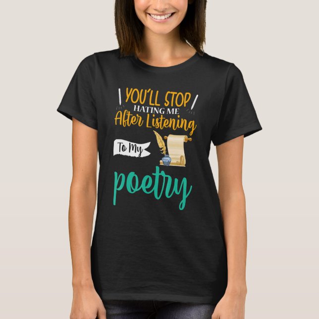 Camiseta Dejarás de odiarme poesía poética (Anverso)