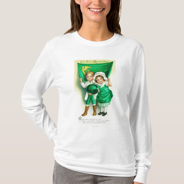 Camiseta Deje a Erin recordar pares sostener una bandera (Anverso)