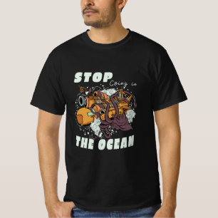 CAMISETA DEJE DE IR EN EL OCTOPUS SUBMARINO OCÉANO