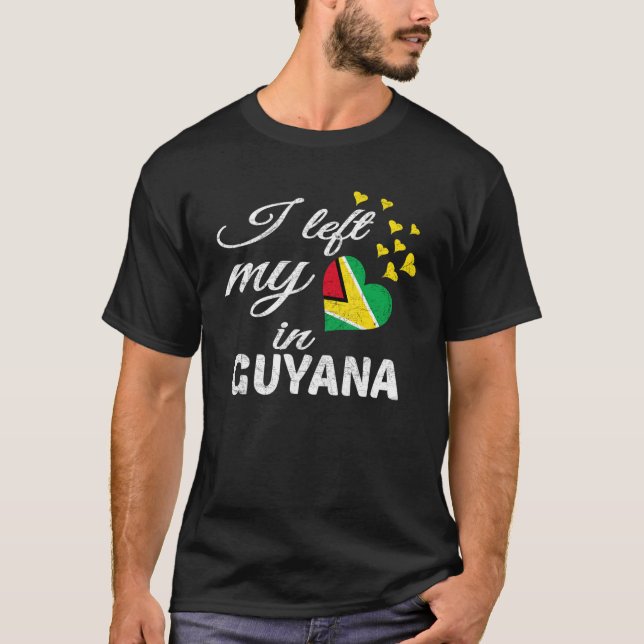 Camiseta Dejé Mi Corazón En Guyana Impresionantes Países (Anverso)