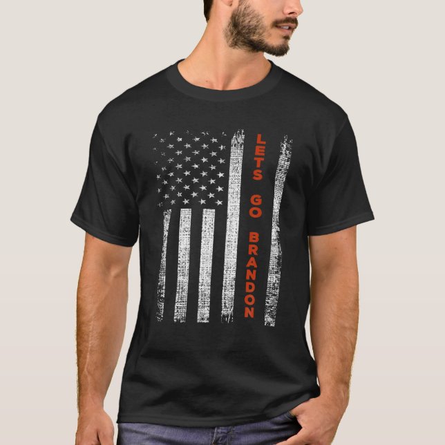 Camiseta Dejemos a Brandon con la angustiada bandera estado (Anverso)