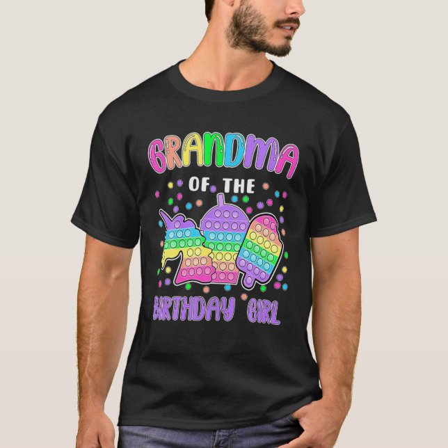 Camiseta Dejemos a la abuela del Chica de cumpleaños pop-it (Anverso)