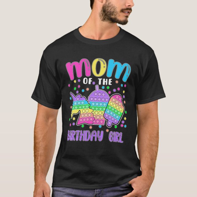 Camiseta Dejemos a la mamá del Chica de cumpleaños Pop-It (Anverso)