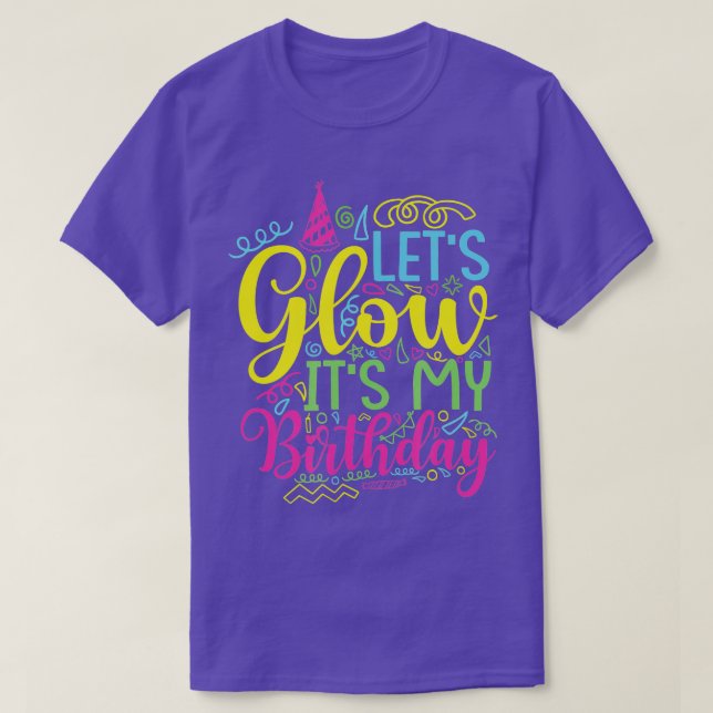 Camiseta Dejemos que brille su cumpleaños para las mujeres  (Diseño del anverso)