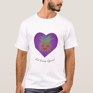 Camiseta Dejemos que el amor crezca en la planta de cerámic