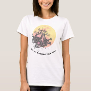 Camiseta Dejemos que la guía de la luna, lobo en letras rus