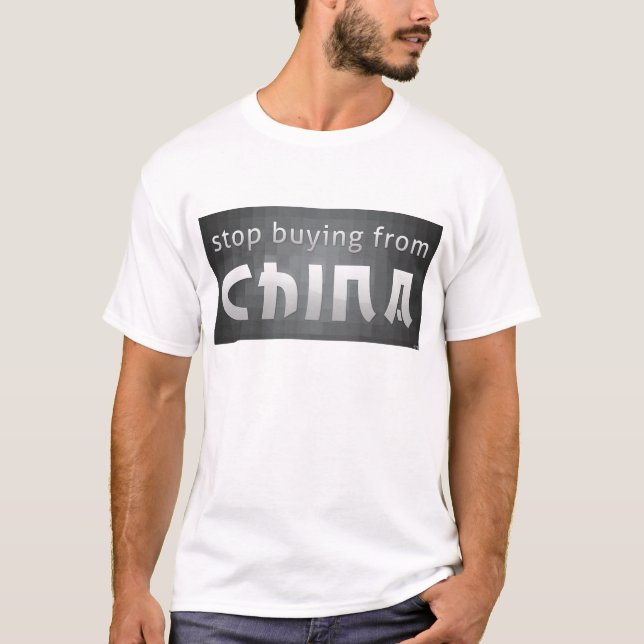 Camiseta Dejen de comprar en China (Anverso)