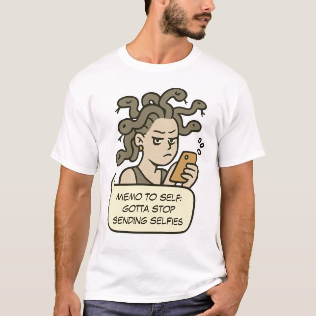 Camiseta Dejen de mandar selfies, graciosa mitología griega (Anverso)