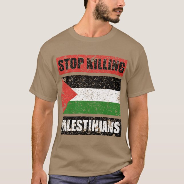 Camiseta Dejen de matar palestinos (Anverso)