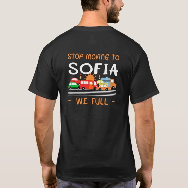 Camiseta Dejen De Moverse A Sofía Lleno De Humor Bulgaria B (Reverso)