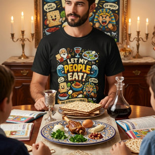 Camiseta Dejen que mi gente coma divertido gráfico de Séder