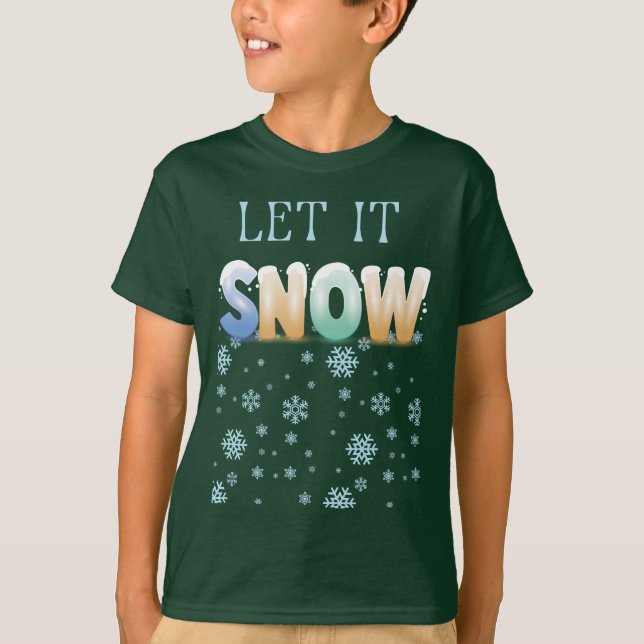 Camiseta Dejen que nieve - Graciosos Navidad (Anverso)