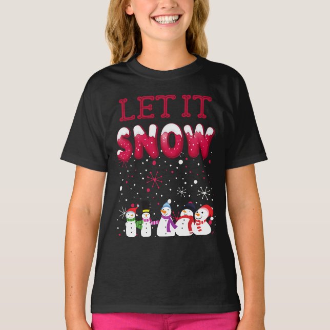 Camiseta Dejen que nieve - Graciosos Navidad (Anverso)