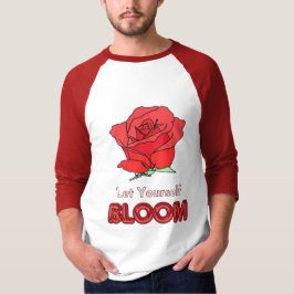 Camiseta Déjente florecer el arte de las flores rojas