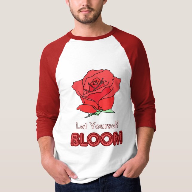 Camiseta Déjente florecer el arte de las flores rojas (Anverso)