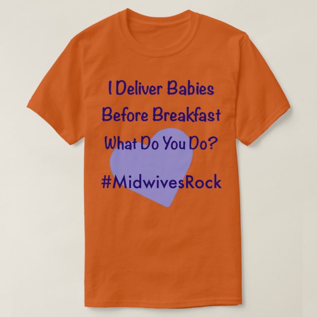 Camiseta Dejo bebés antes del desayuno Comadronas Rock (Diseño del anverso)