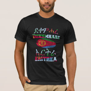 Camiseta Dekemhare Eritrea Inglés y tigrinya Texto