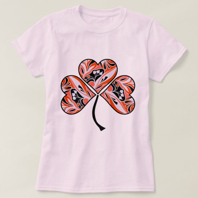 Camiseta Dekoratives Kleeblatt aus Herzen (Diseño del anverso)