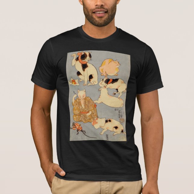 Camiseta ） del 下 del （del たとえ尽の内, gatos japoneses del 国芳 (Anverso)