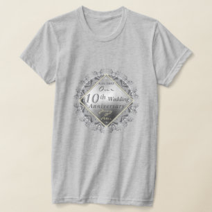 Camiseta del 10, 11, 20, 25, 70 Aniversario Boda
