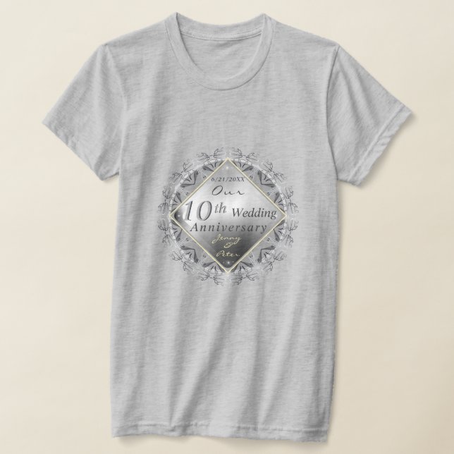 Camiseta del 10, 11, 20, 25, 70 Aniversario Boda (Distribución)