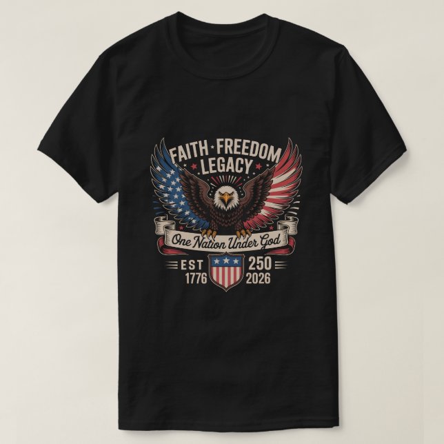 Camiseta del 250 aniversario de EE. UU. - Fe Liber (Diseño del anverso)