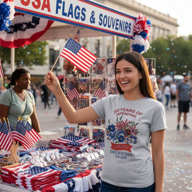 Camiseta del 250 aniversario de la Floral de la Li (Liberty Floral 250th Anniversary T-Shirt)