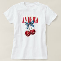 Camiseta del 4 de julio con lazo de bandera de cer